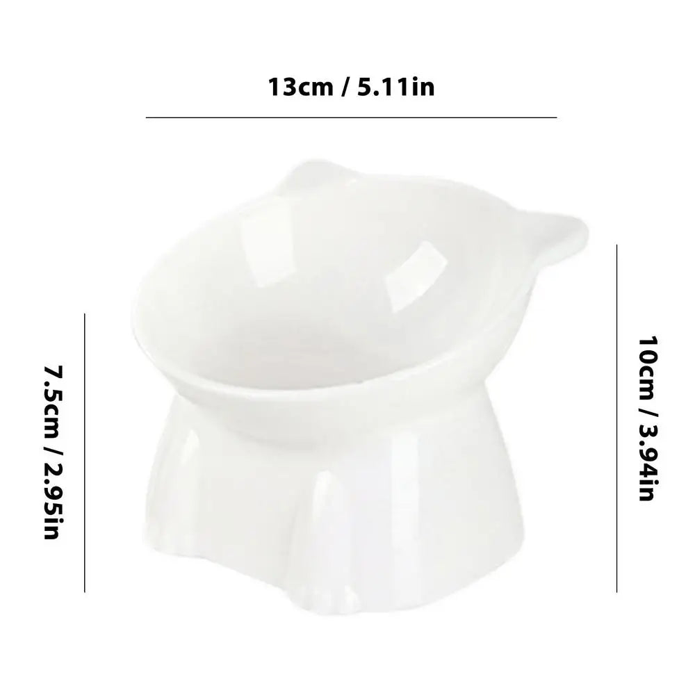 Elevated Cat Food Bowl Tilted Food Dish For Indoor Cats Non-slip Pet Food Bowls Tall Cat Feeding Bowls For Prevent Neck Fatigue