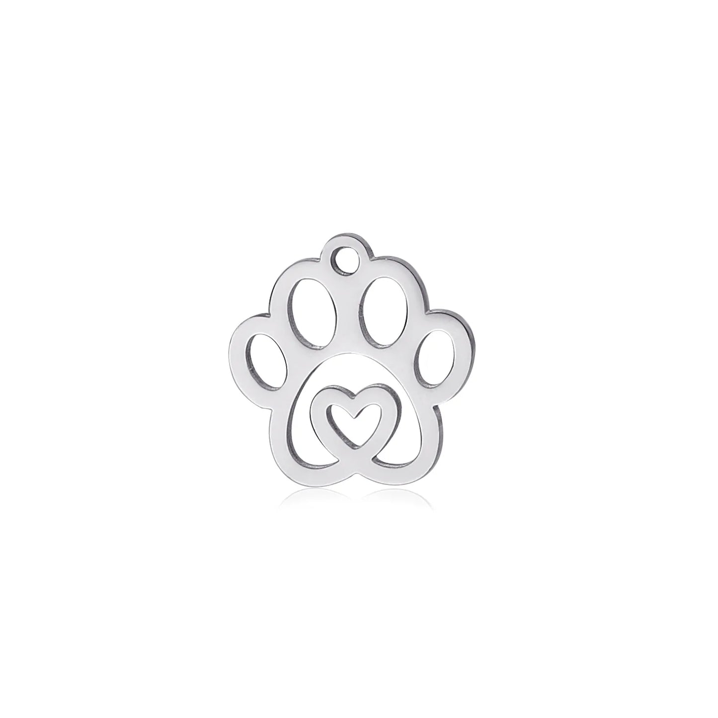 5Pcs/Lot Stainless Steel Cat Dog Claw Charms Cute Animal Claw Love Pendant For DIY Bracelet Necklaces Jewelry Making Accessories