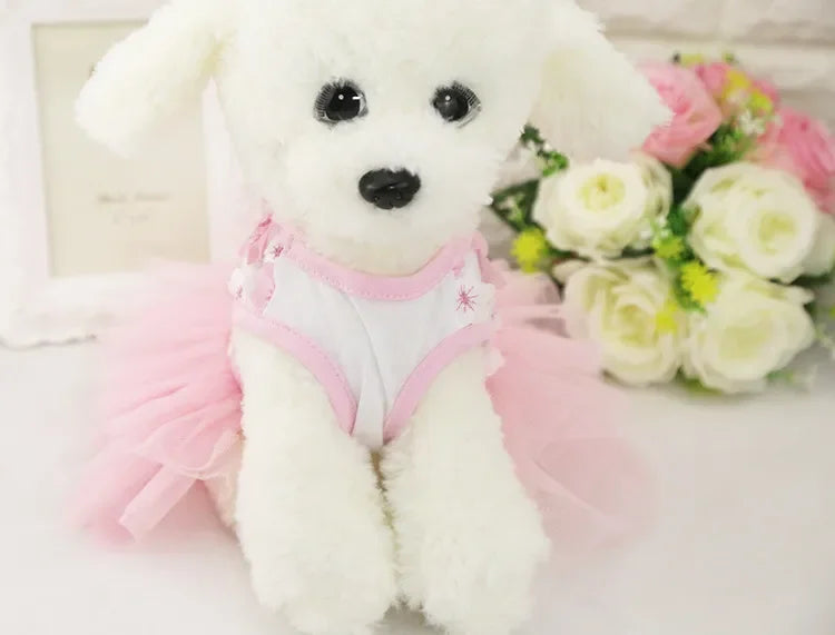 10PCS Pets Accessaries Dogs Cats Princess Flower Lace Dress For Pet Wedding Party Spring Summer small Teddy girl ropa para perro