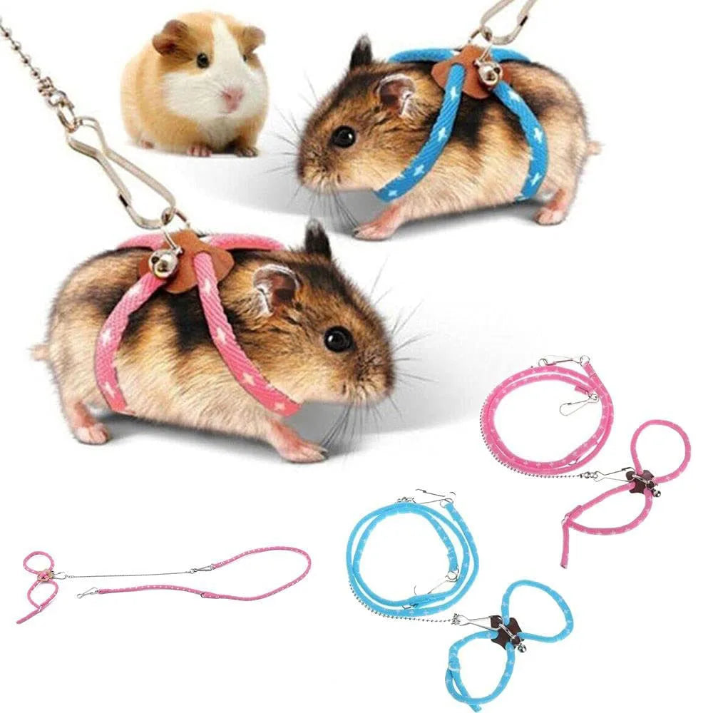 Adjustable Hamster Harness with Anti Lost Bite Resistance Leash for Gerbil Rat Mouse Ferret Walking Leads Small Animals Products