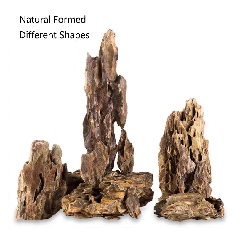 Natural Aquarium Decoration Stone Rockery Landscaping Fish Tank Porous Pine Stone Beautiful Landscape Good for Plants Growth