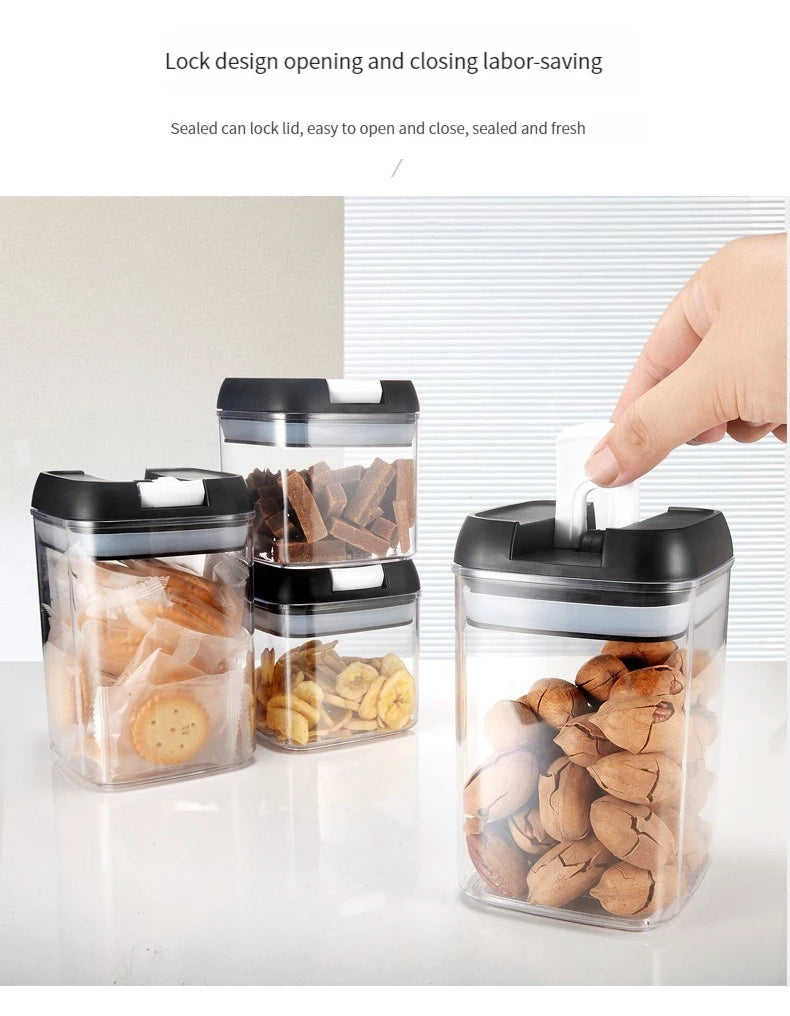 7pcs/set Food Storage Containers Plastic with Lids Kitchen Storage for Rice Sugar Flour Pasta Cereal Storage Containers
