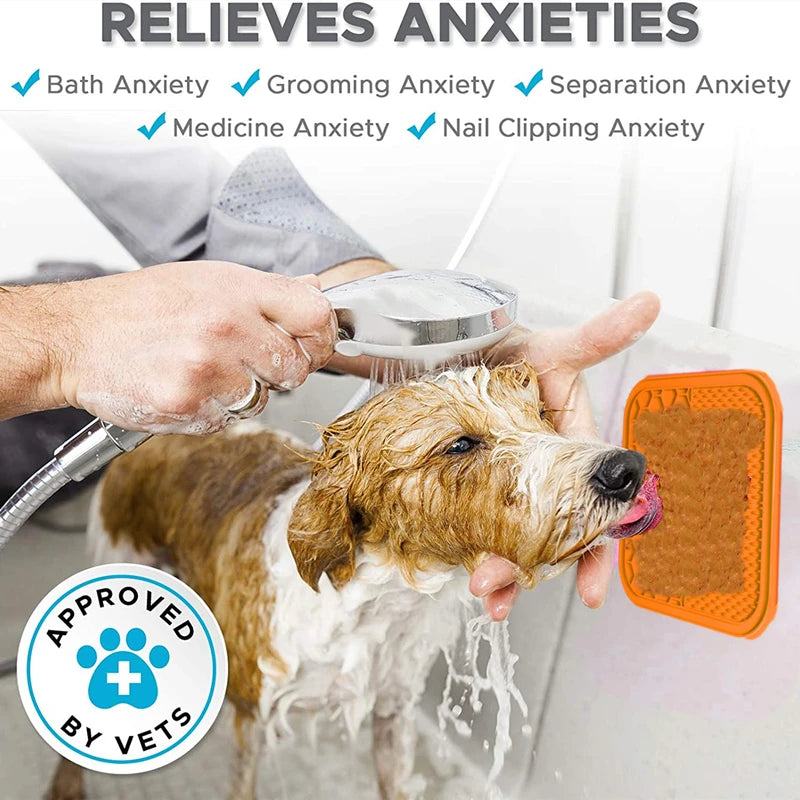 Silicone Licking Pad Pet Dog Suction Lick Pad Bath Peanut Butter Slow Eating Licking Feeder Cats Lickmat Feeding Dog Lick Mat