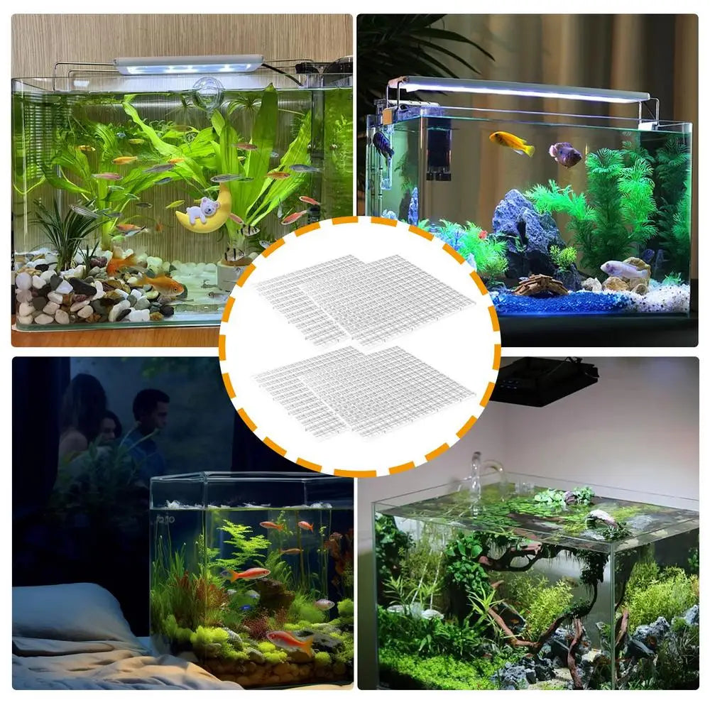 Fish Tank Lid 4pcs Multifunctional Aquarium Cover Lid Turtle Basking Area Aquarium Filter Plate Anti-Jumping Terrarium Lid