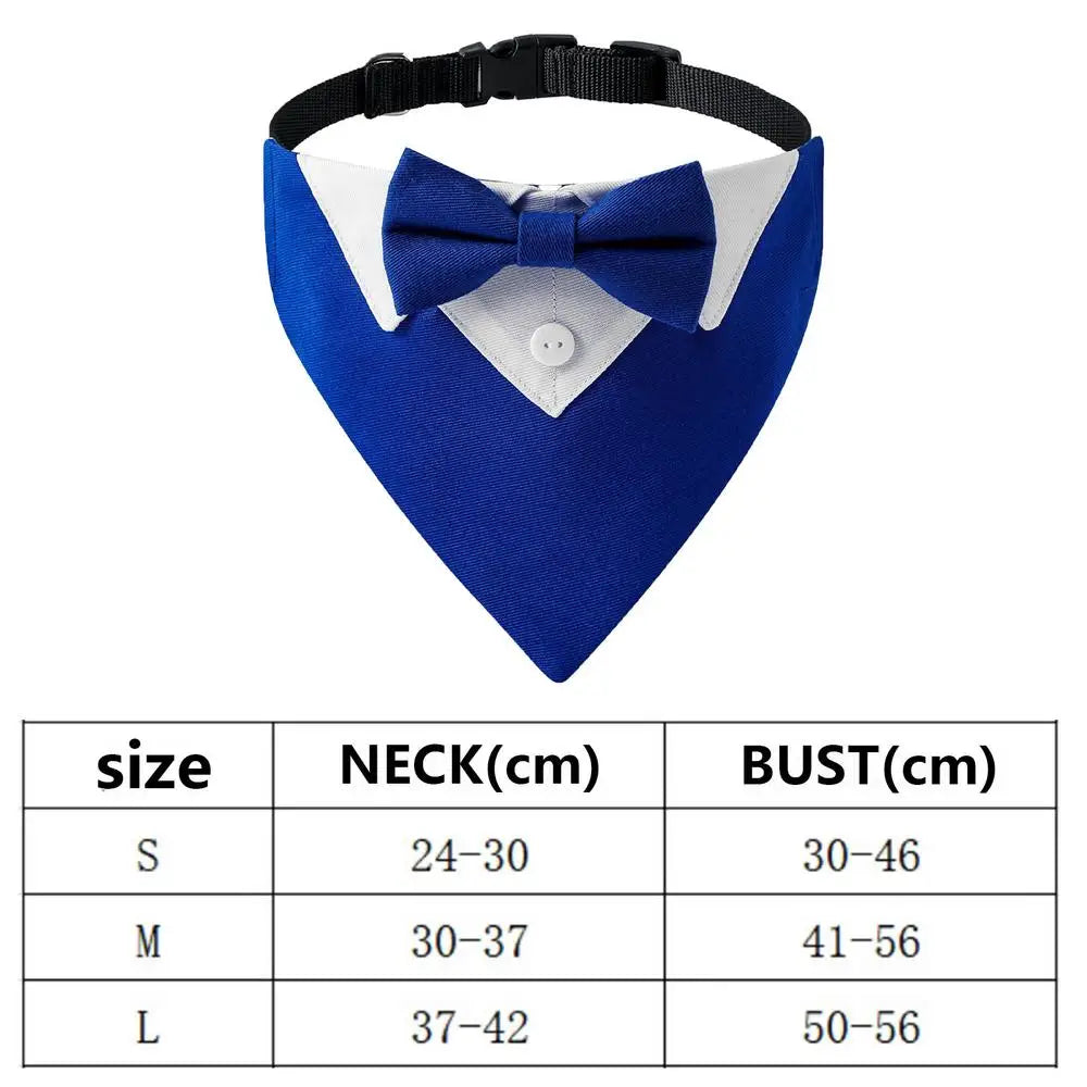 Dog Wedding Bandana Collar Dog Collar Bow Tie Breathable Dog Tuxedo Adjustable Neck Scarf for Weddings Parties Birthdays