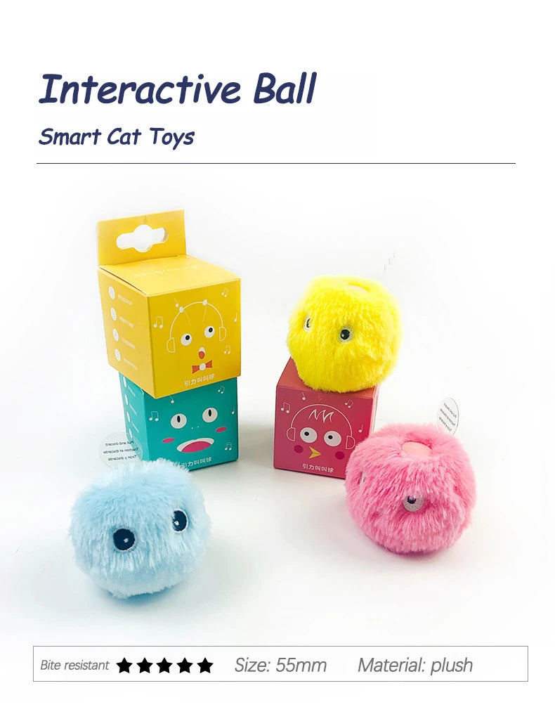 Smart Interactive Ball Cat Toys Automatic Bouncing Rolling Ball Cat Mint Ball Sound Grinding Bite Resistant Cat and Pet Products