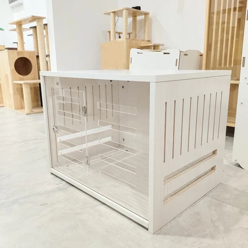 Modern Indoor Solid Wood Dog Puppy Pet Cages Crates For Large Dogs Customized Wooden Dog Crate Kennel House