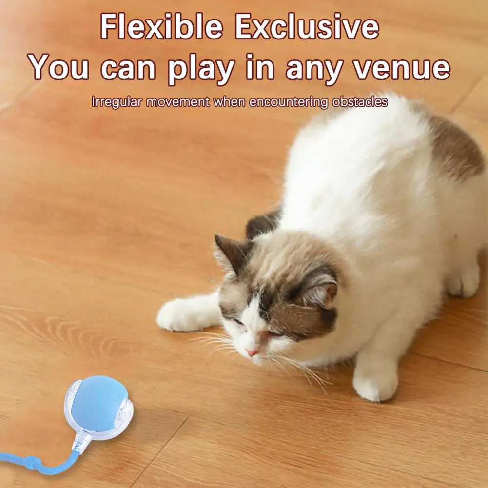 Smart Rolling Cat Toy Ball Relieve Kitten Boredom Automatic Shutoff Rechargeable Creative New Kitten Chasing Toy Electric Ball