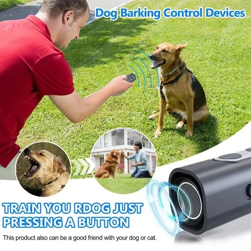 Ultrasonic Pet Dog Repeller Anti Barking Stop Bark Training Device Dog Training Repellents With USB Rechargeable Portable Remote