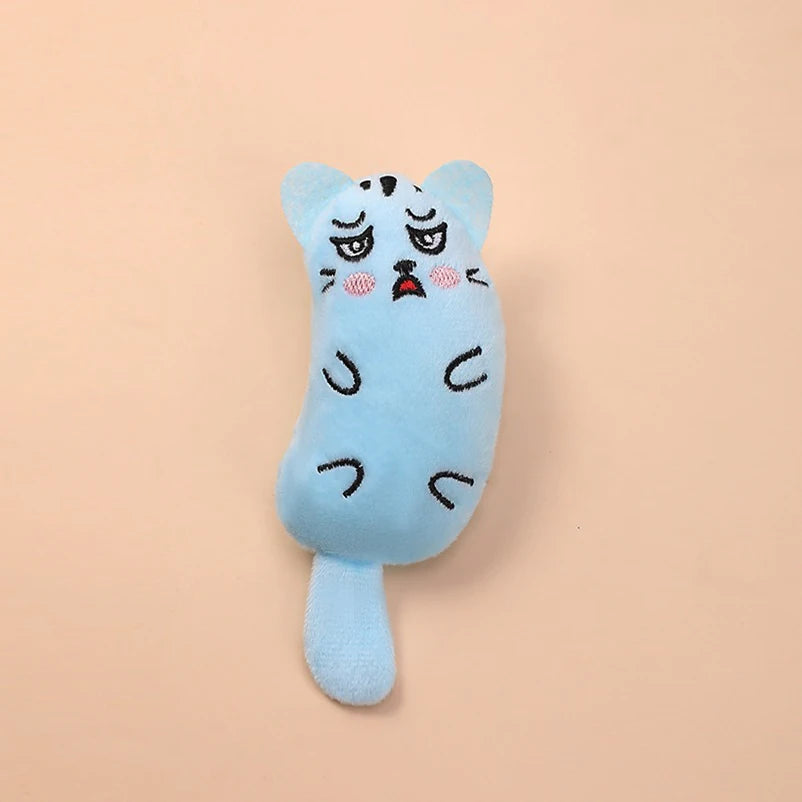 Cartoon cat and dog shaped toys, bite-resistant puppy plush dolls, cat self-entertainment teeth grinding and cleaning interactiv