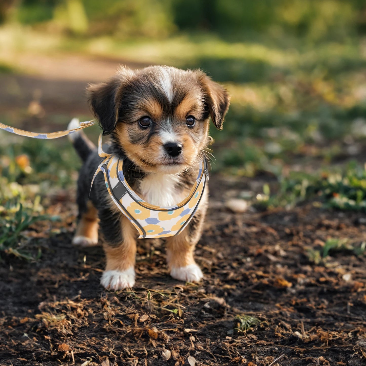 Uxcell Fashion Puppy Harness and Leash Set Pet Harness Vest with Reflective Strips and Magic Tapes for Kitten Puppy Outdoor