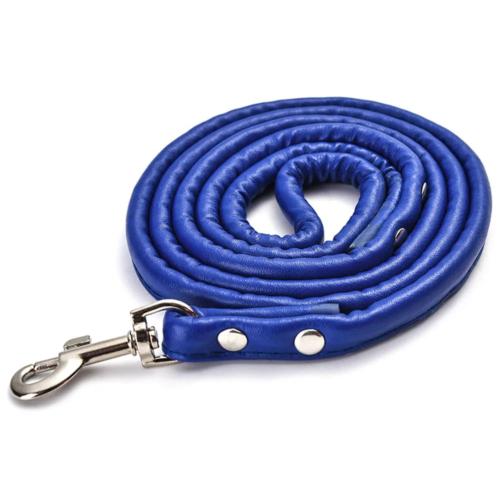 Pet Products Round Colorful PU Rolled Dog Walking Leashes for Small Medium Breeds Dogs Puppy Chain Lead Training Walking Leash