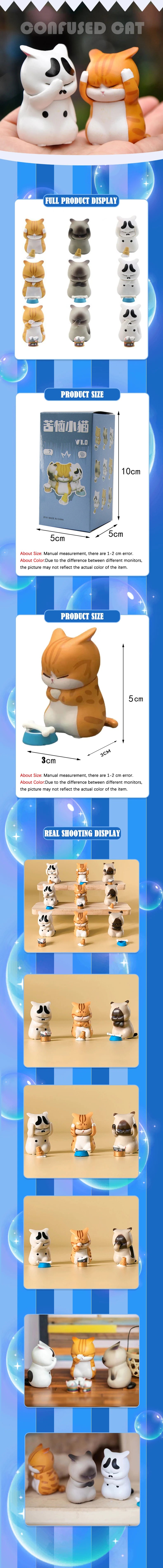 1Pc Mini Cat Blind Box Anger Orange Cat Cute Figures Ornaments Mystery-box Office Desktop Computer Decoration Children's Gift
