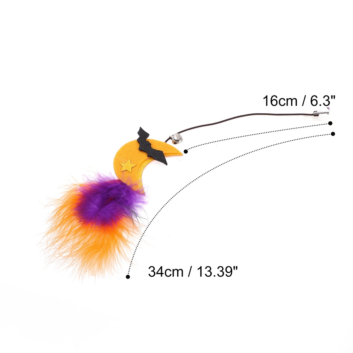 UXCELL 1 Pc Fashion Funny Cat Playing Rod Portable Spider Moon Halloween Toys Cat Playing Rod for Indoor