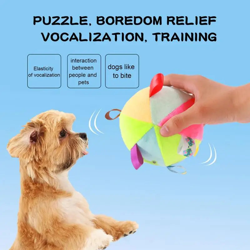 Squeaky Dog Toy Ball Cute Plush Ball Voice Teething Toys Pet Training Supplies Dog Sound Toys Soft Cleaning Chew Training Toys