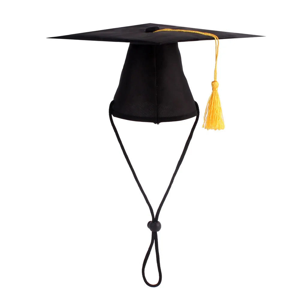Pet Caps Dog Graduation Hats with Yellow Tassel Costumes for Dogs Cats Doctor Hat Holiday Party Apparel Dog Accessories Outfits