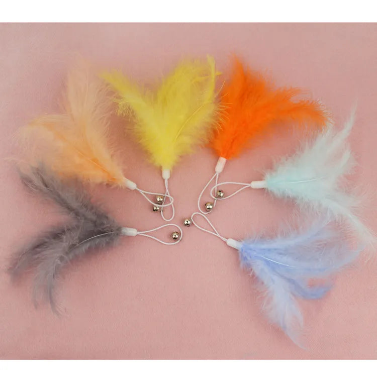 Cat Toy Cat Teaser Sticks Xiaoqing New Macaron Color Replacement Head Cat Stick Pendant Cat Toy Cat Stick Pet Supplies