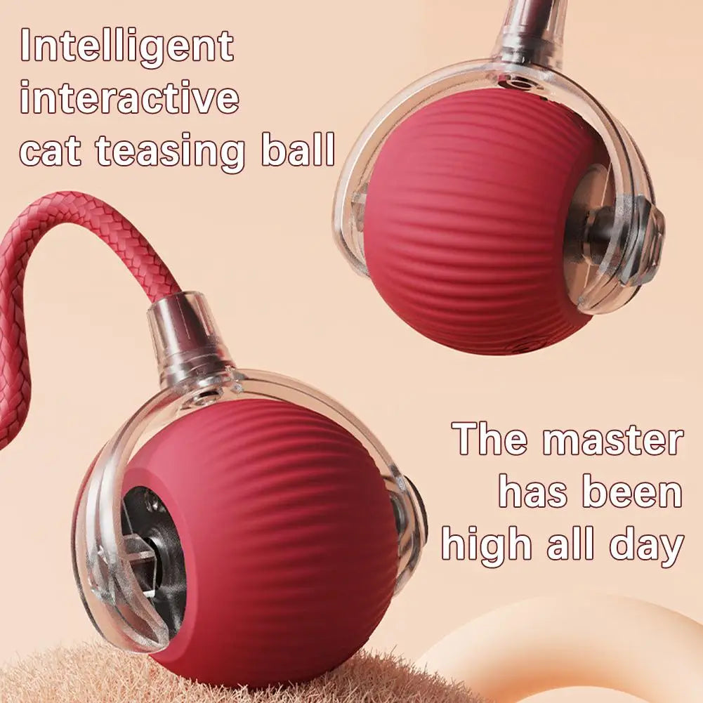 New High-end Cat Rolling Ball Interactive Cat Toy Motion Tail Bird With Teaser Game Pet Chirping Long Toy Kitten Sensor Cat