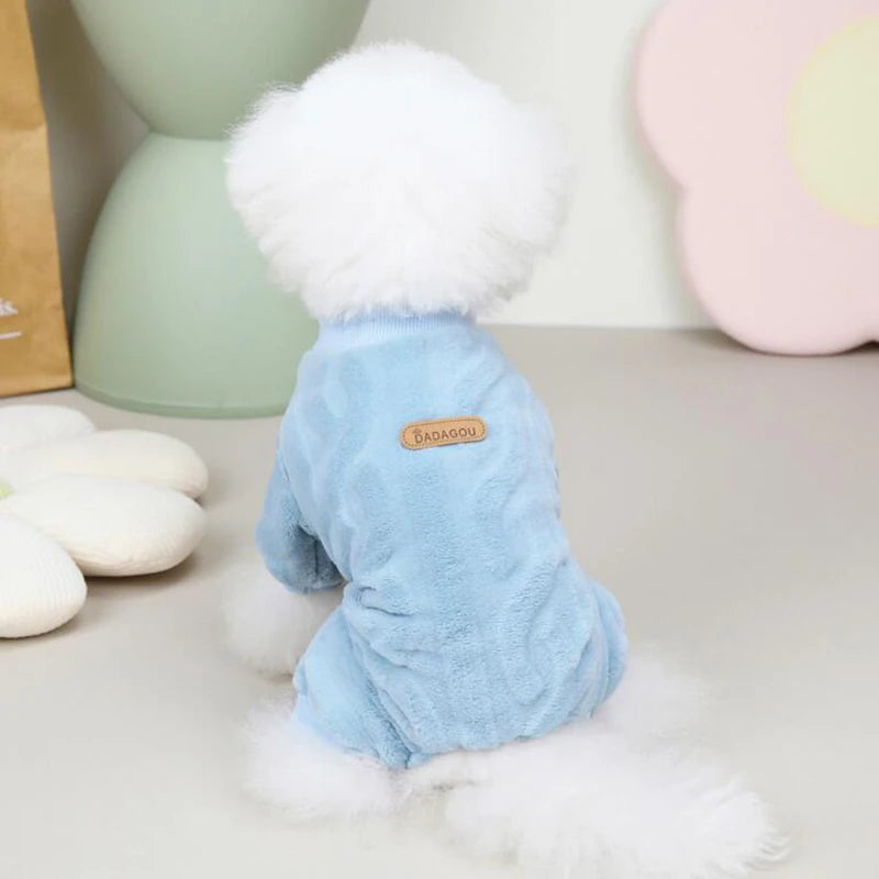 Luxury Fashion Thermal Fleece Dog Pajamas Onesie Winter Puppy Jumpsuit Poodle Chihuahua Yorkie Boy Dog Clothes for Small Dogs