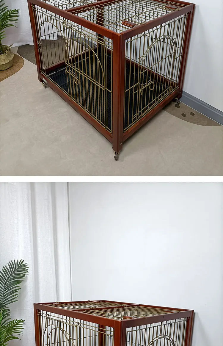 Yitongju new solid wood dog cage indoor luxury dog villa large, medium and small Shiba Inu Corgi pet kennel cage