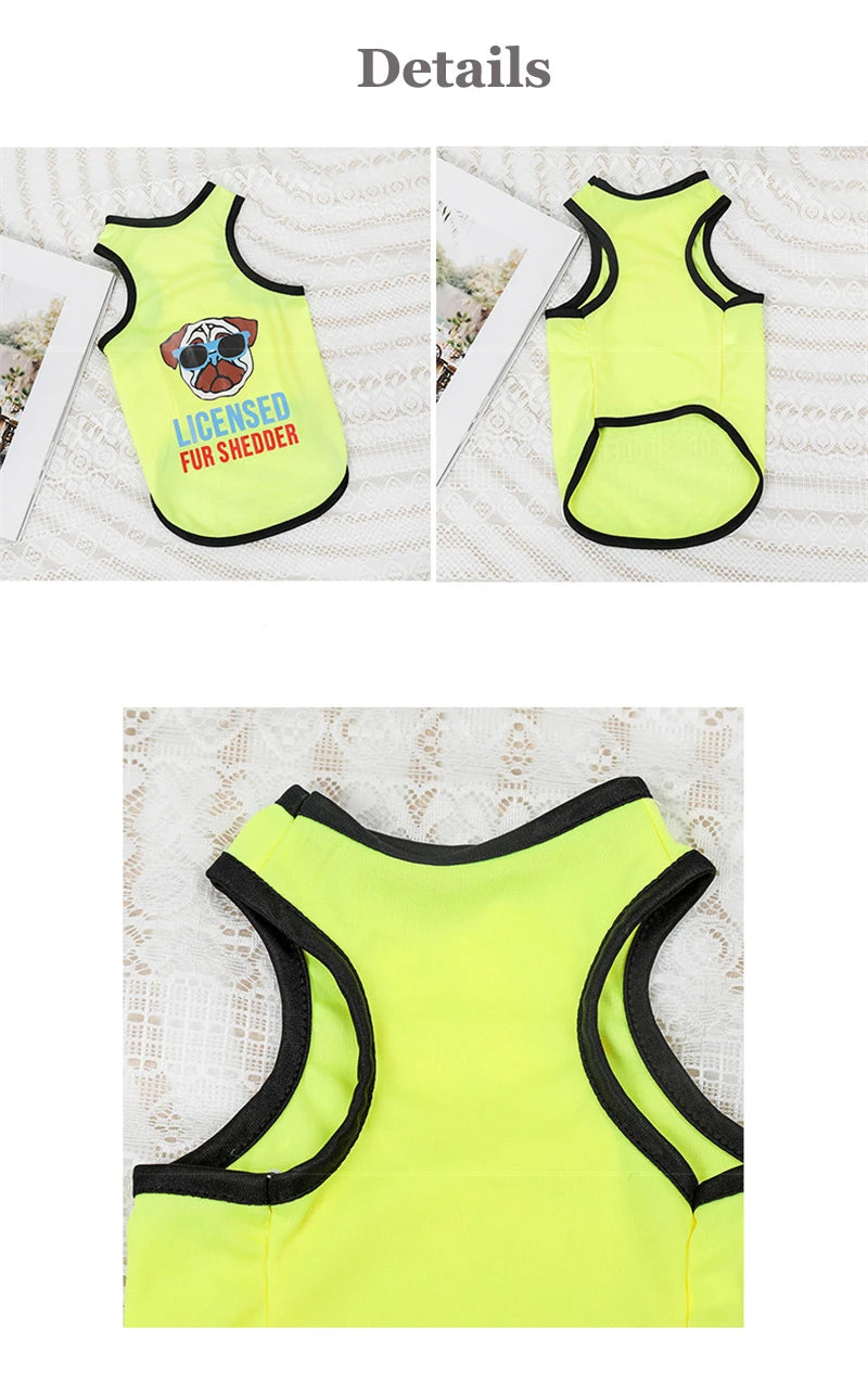 Cartoon Print Summer Pet Dog Clothes Daisy Animal Lightweight Spring Vest for Cat Medium Big Pet Supplies XXL Puppy Clothing