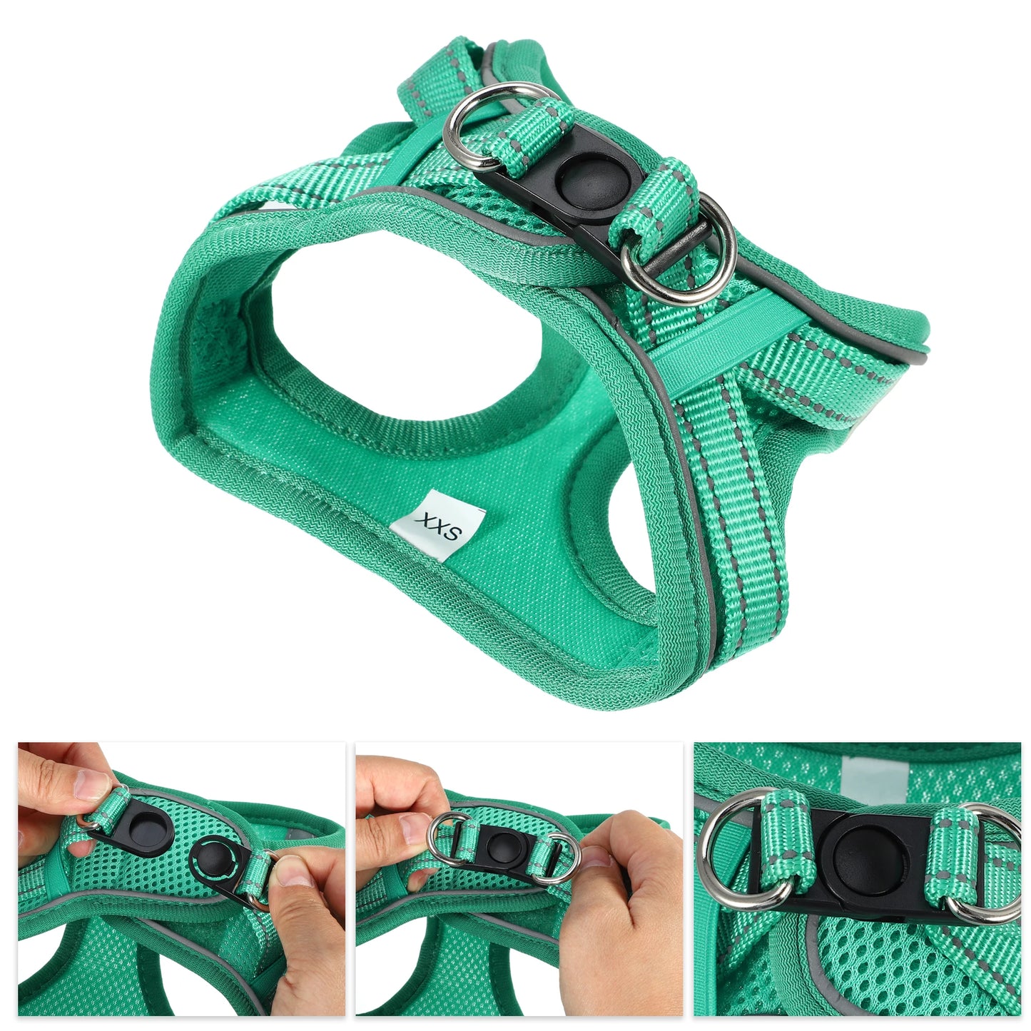 UXCELL Dog Harness Slip Lead Dog Leash 2pcs Sets Adjustable Dog Lead Step-in Puppy Pet Vest for Small Medium Dogs