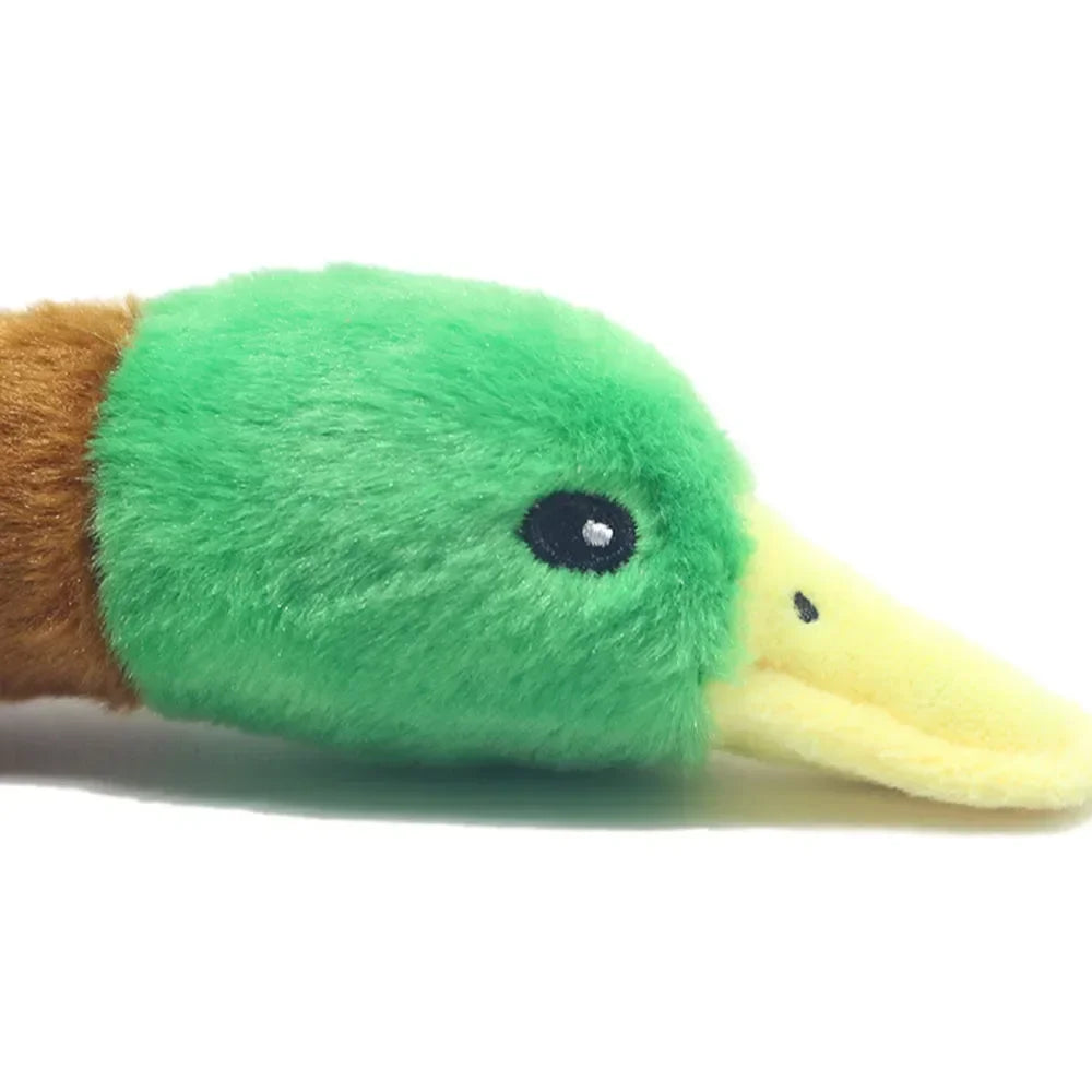 Durable Plush Duck Dog Toy for Aggressive Chewers Pet Mallard Duck Dog Toy Squeaky Plush Puppy Toy for Small Medium Large Dogs