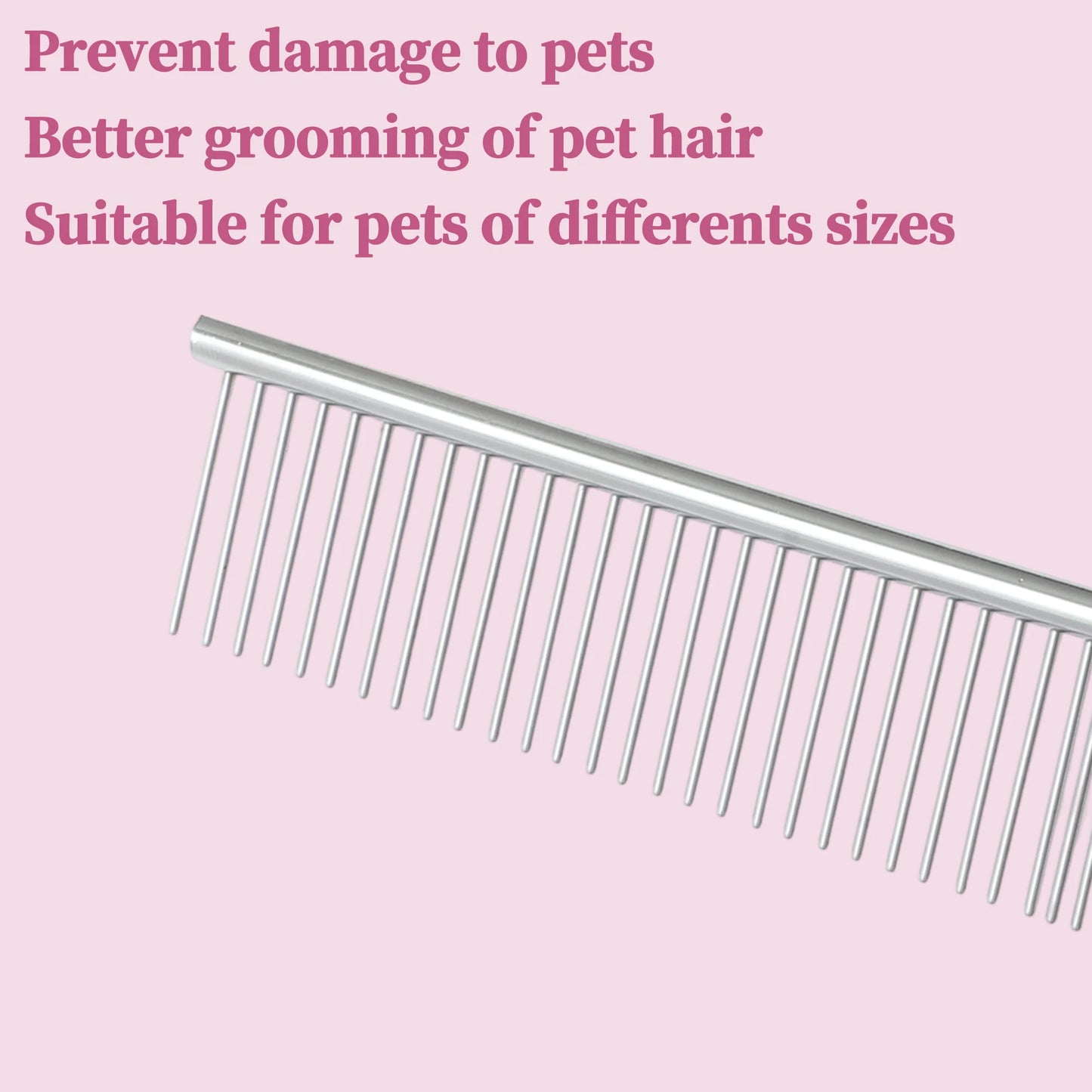 UXCELL Stainless Steel Pet Grooming Comb for Dogs and Cats Pets Hairbrush Hair Care Gently Removes Loose Undercoat Flea Comb