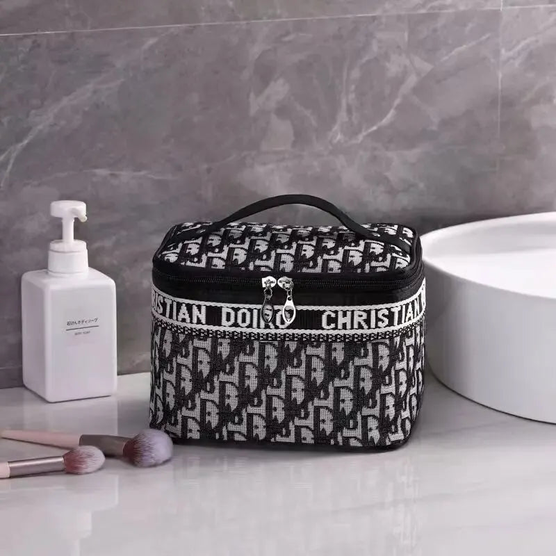 Thousand Bird Grid Cosmetic Bag Female Large Capacity Portable New Travel Waterproof Handheld Large Storage Bag Wash Bag
