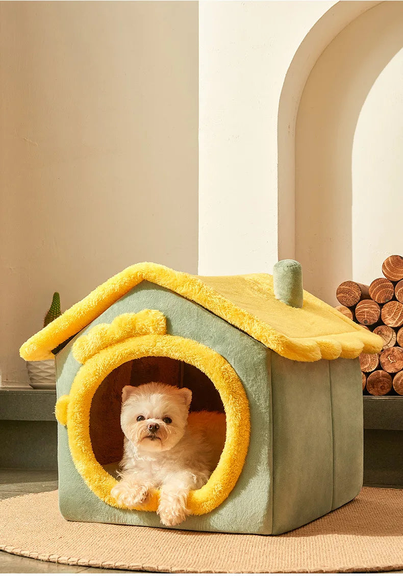 The kennel is universal in all seasons, the house type is small, the dog can be dismantled and washed, the dog house cat litter