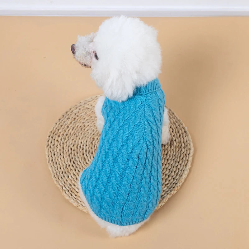 Teddy Bear Small Dog Clothes Solid Color Warm Winter Sweaters for Cats Lightweight Knitting Vest Leisure Outdoor Pet Overalls