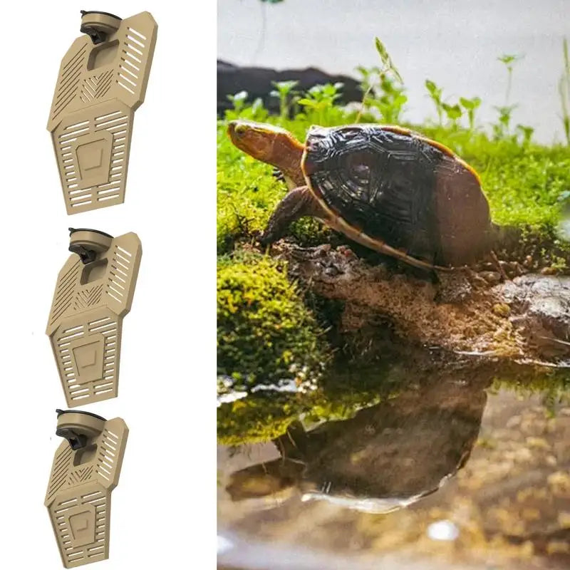 Turtle Docks For Basking Reptile Climbing Pier Detachable Tortoise Tank Dock Stable Turtle Basking Landscape With Feeding Area