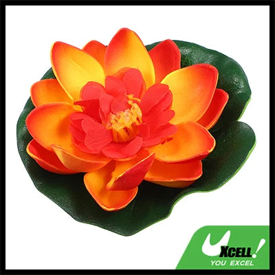 UXCELL 1pcs 3.9" Artificial Floating Lotus Flower for Fish Tank Artificial Lotus Flower for Garden Ponds Pool Decoration