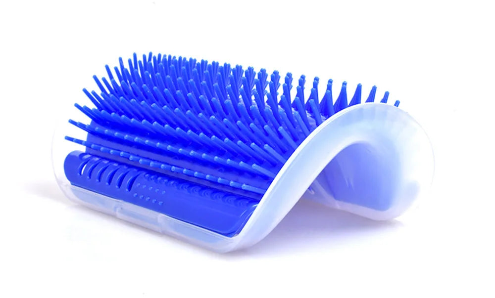 Pet Cat Brush Massage Device Hair Removal Comb Cat Toy Plastic Scratch Bristles Arch Massager Self Grooming Cat Corner Scratcher