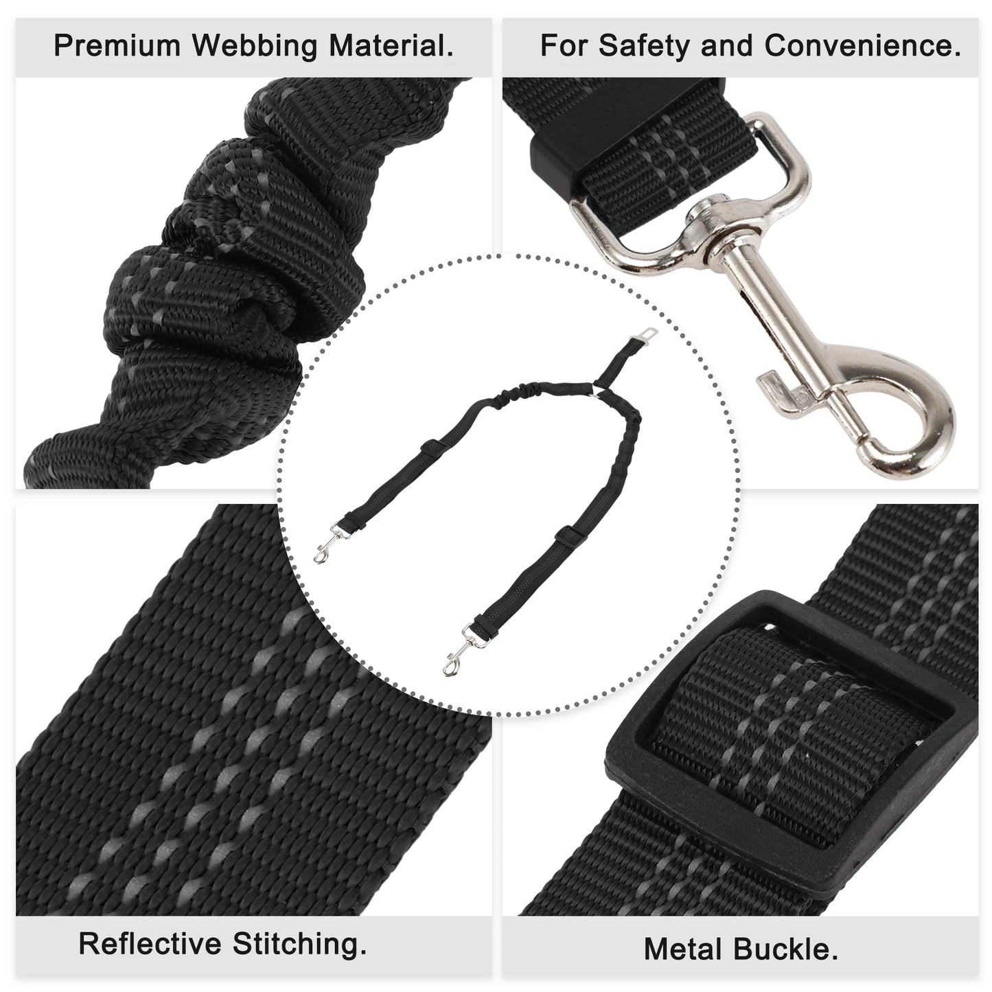 UXCELL Double Dog Seat Belt Nylon Dual Pet Car Headrest Restraint Safety Seatbelt No Tangle Dog Leash Duty Elastic
