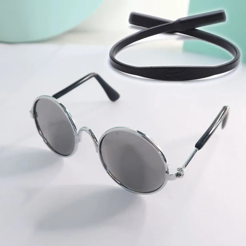 Anti-slip Cat Sunglasses Pet Accessories Small Dog Sun Glasses Classic Retro Circular Glasses for Kitten Photos Props Cosplay