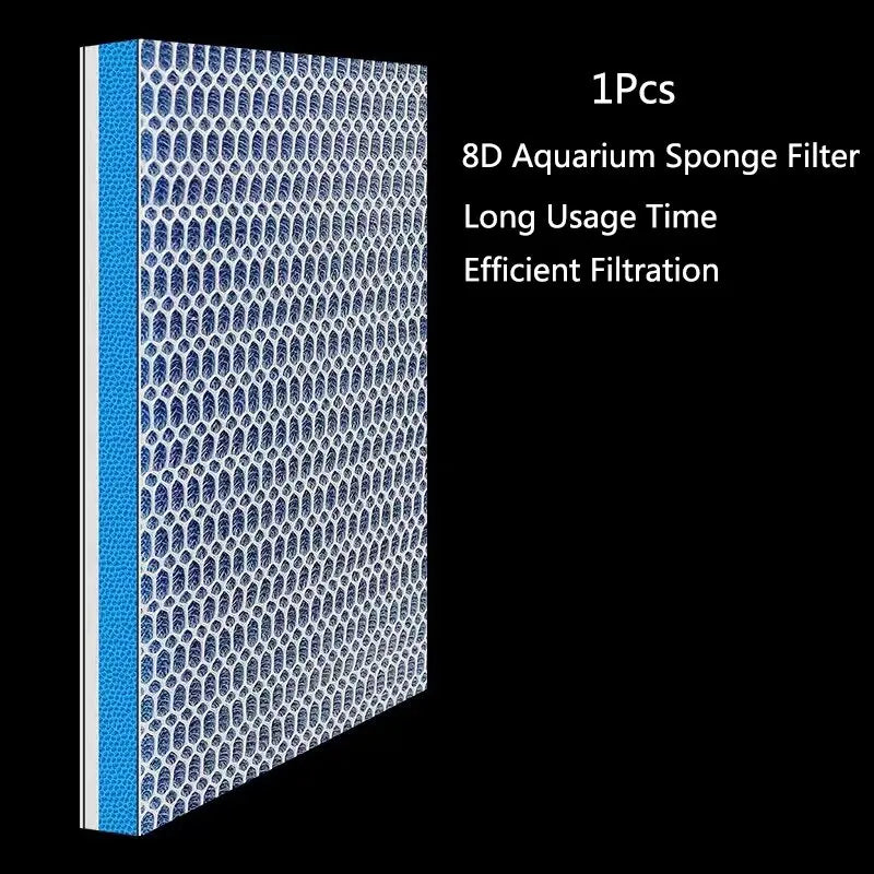 8D Aquarium Fish Tank Filter Sponge No Glue Foam Biochemical Cotton Aquarium Filtration Accessories Efficient Filtration New