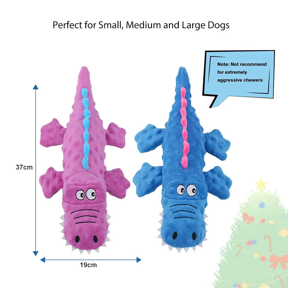 Cool Crocodile Dog Toys Durable Dog Chew Toy Dog Squeak Toy with Fun Crinkle Paper Plush Pet Toys Suitable for Small Medium Dogs