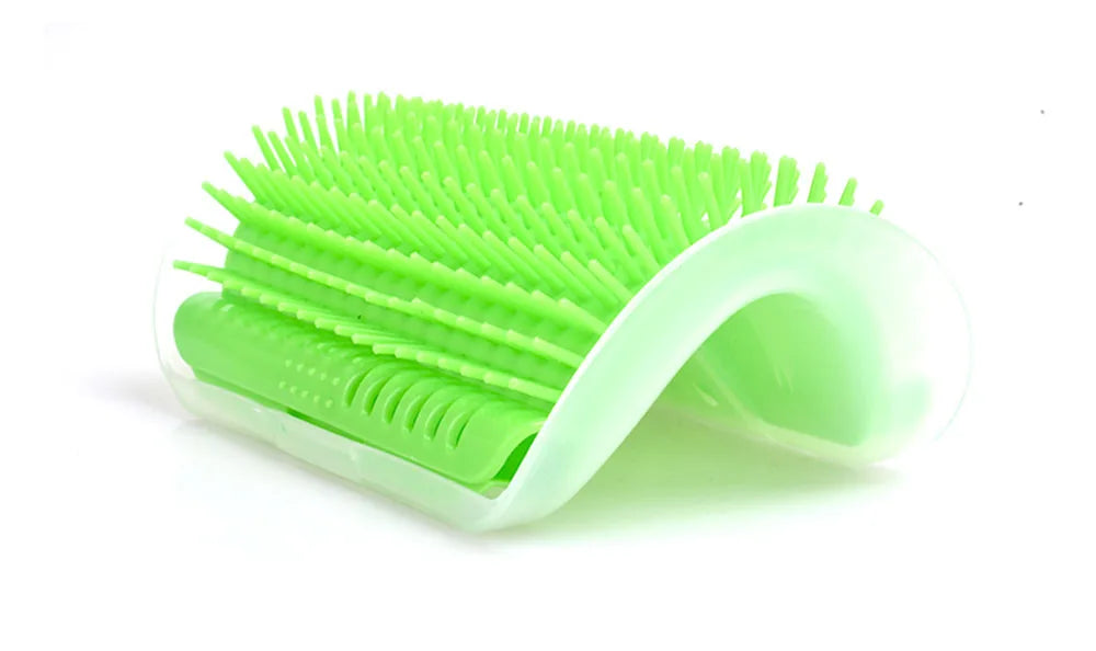 Pet Cat Brush Massage Device Hair Removal Comb Cat Toy Plastic Scratch Bristles Arch Massager Self Grooming Cat Corner Scratcher