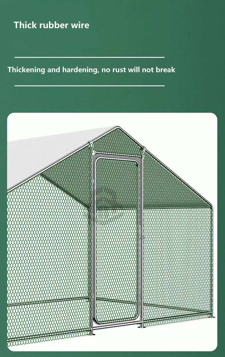 wholesale high quality chicken coop with sunshade, 4x3x2m easy assembling chicken coop pet cage