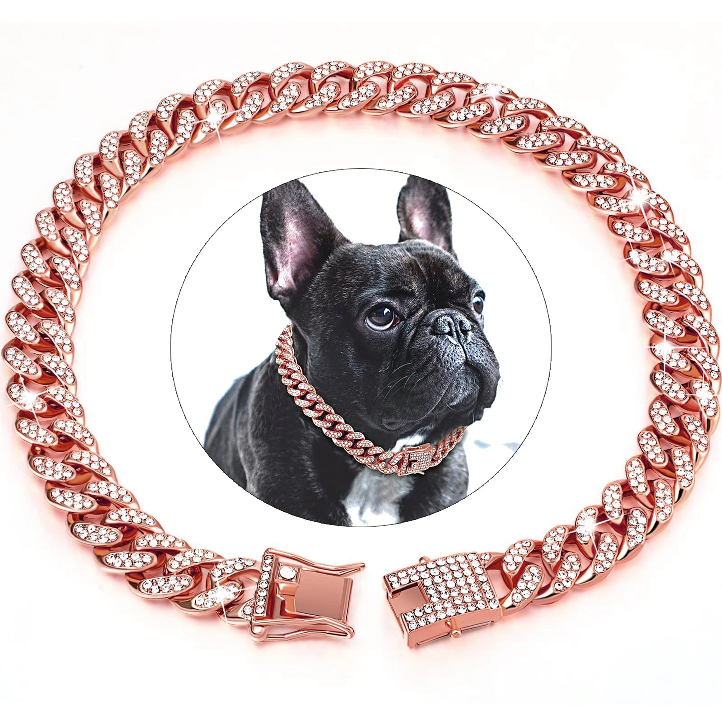 Full Diamond Gold Chain Necklace for Dog, Luxury Dog Collar, Large Gold Chain, Dog Supplies