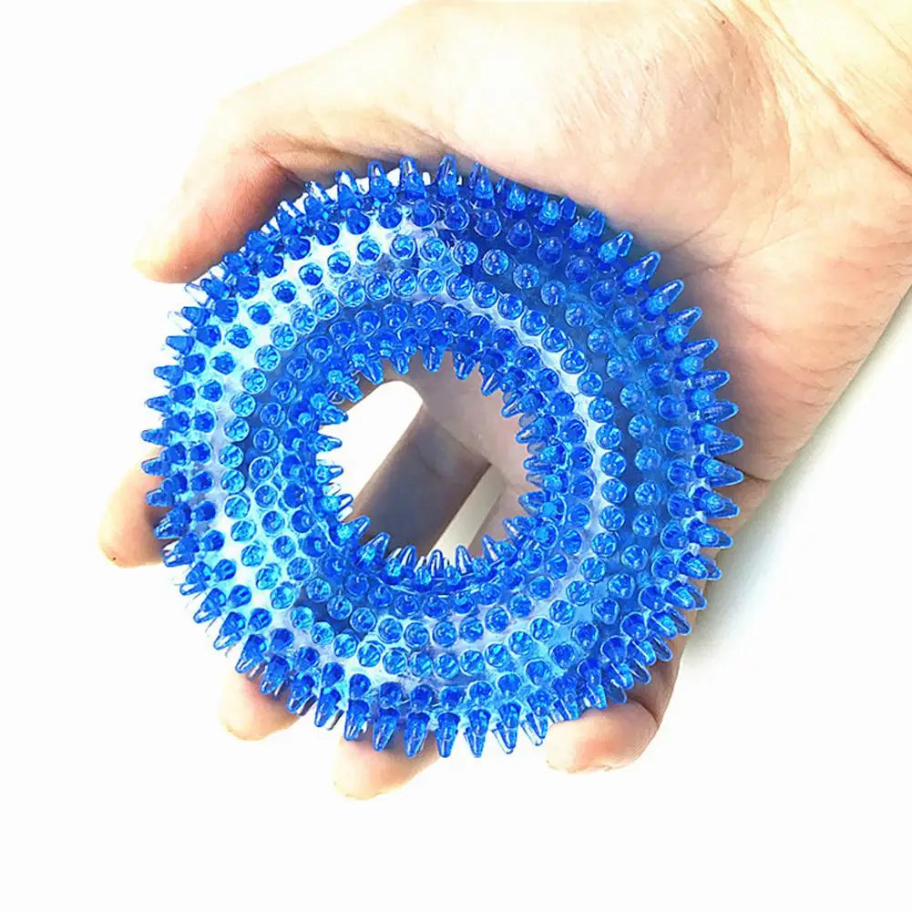 Pet Teething Sound Toy TPR Bite-resistant Raised Texture Teeth Design Spherical Safe Harmless Health Promotes Cleans Oral H0F7