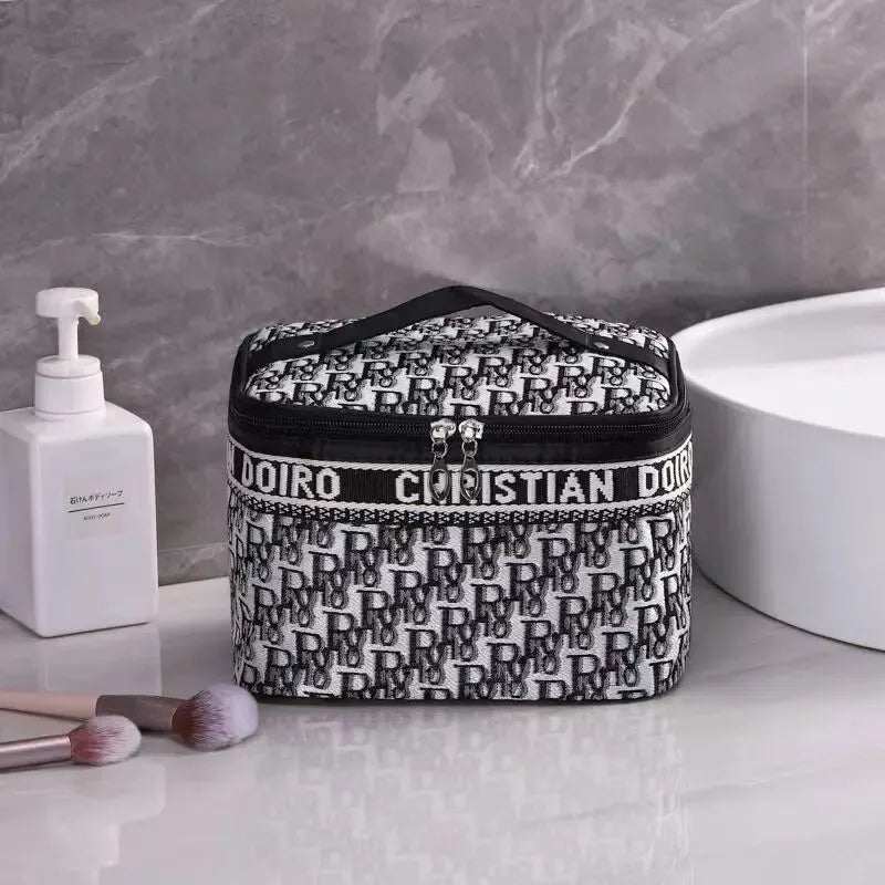 Thousand Bird Grid Cosmetic Bag Female Large Capacity Portable New Travel Waterproof Handheld Large Storage Bag Wash Bag
