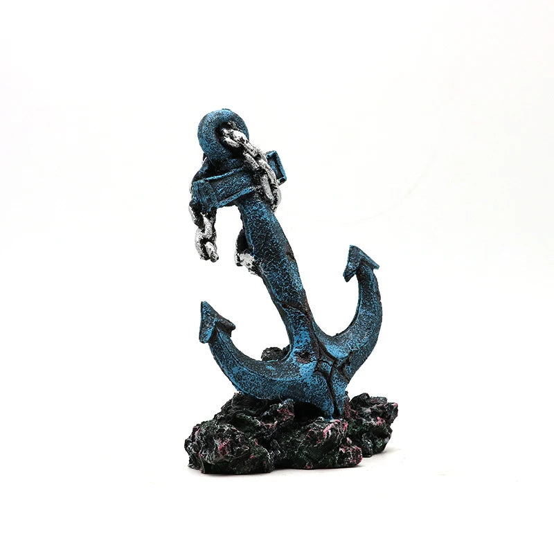 Resin Aquarium Ornaments DecorationsSimulated Ship Anchor sinking Ship Landscaping Accessories For Fish Tank Aquarium Background