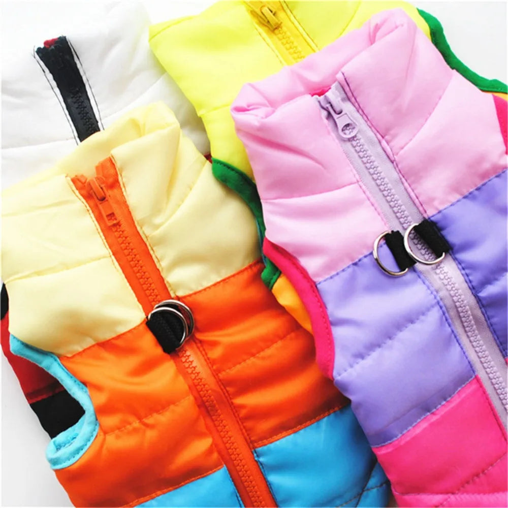 Windproof Pet Vest Jacket Winter Warm Big Dog Clothes Puppy Harness Clothing Funny Printed Coat for Small Medium Dogs Cats XS-XL