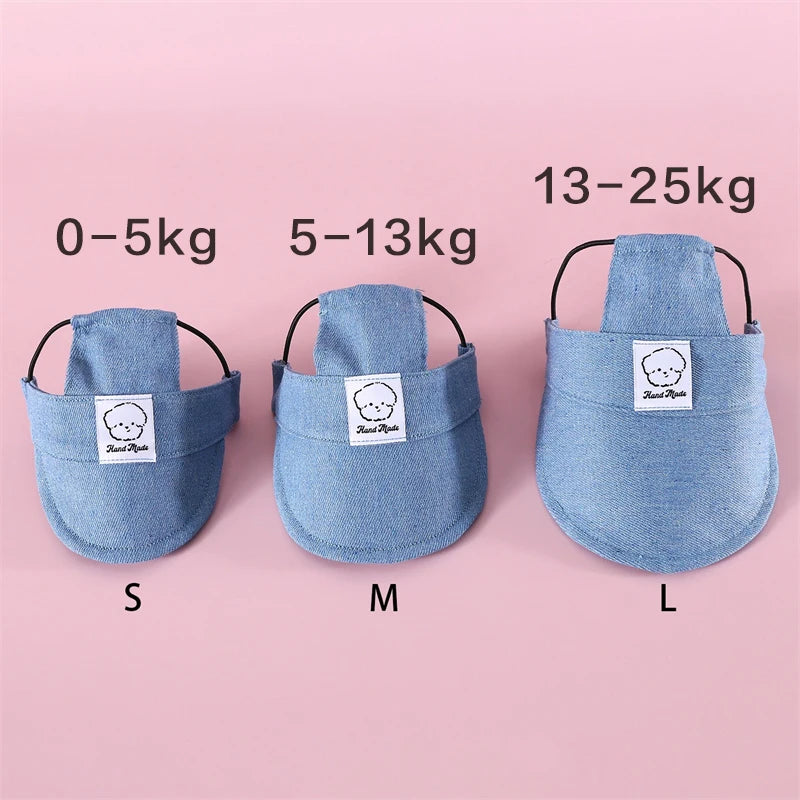 Outdoors Denim Pet Cat Hat Sunscreen UV Protection Summer Chihuahua Small York Dog Accessories Cute Animal Adjustable Head Wear