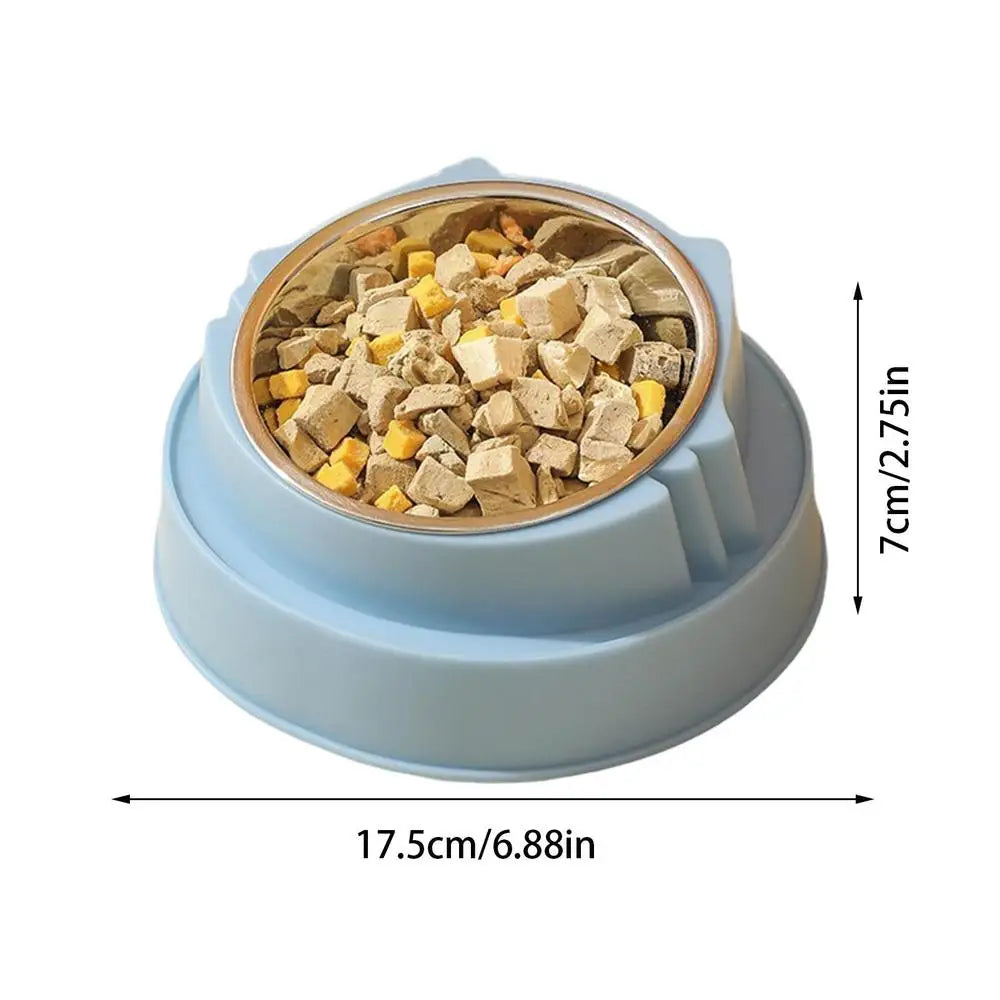 Cat Bowl Non-Slip Pet Stainless Steel Food Bowls Ergonomic Design Cat Dog Food Bowl with 15 Degree Oblique Mouth Puppy Feeding