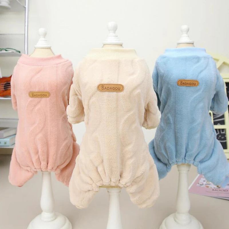 Luxury Fashion Thermal Fleece Dog Pajamas Onesie Winter Puppy Jumpsuit Poodle Chihuahua Yorkie Boy Dog Clothes for Small Dogs