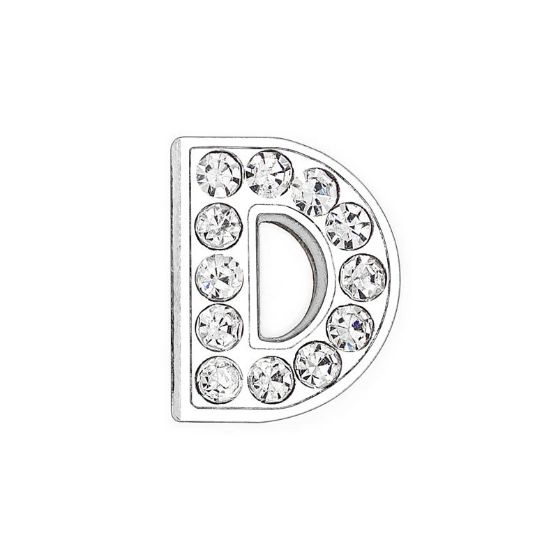 10mm Chrome Alloy Diamond Capital English Alphabet Jewelry Manual Diy Cat Claw Love Pet Collar Accessories