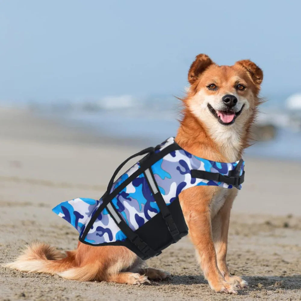 Dog Life Jacket Lightweight Adjustable High Visibility Dog Life Vest for Swimming High Flotation Reflective Life Jacket for Dogs